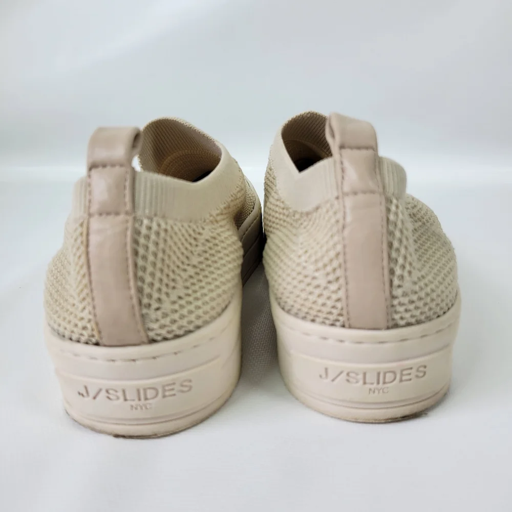 J/Slides Stretchy Woven Platform Loafers Sz 8 EUC